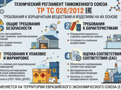 ТР ТС 028/2012: требования к взрывчатым веществам и изделиям на их основе